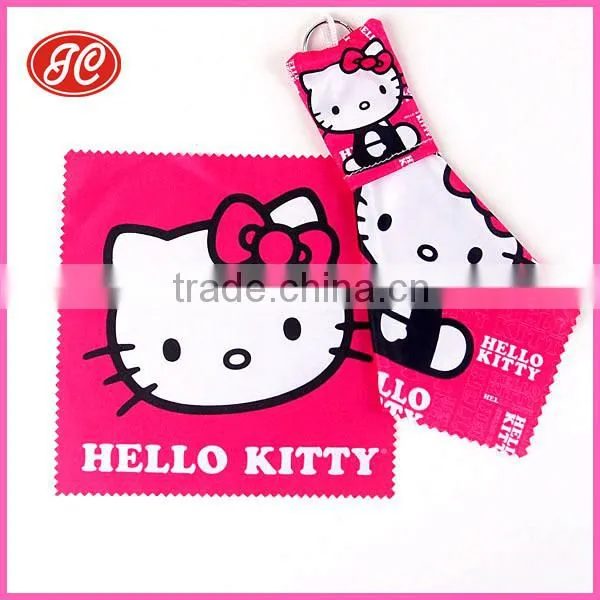 Key chain microfiber cleaning cloth key chain Suspension Microfiber Cloth with Key Chain