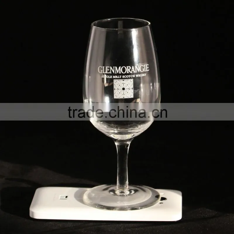 Mouth blow wine glass manufacturer hand printing glass wine cup