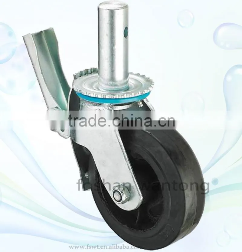 Top Plate Iron Core Rubber Heavy Duty Trolley Industrial Caster Wheel