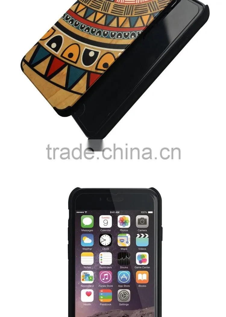 2016 Low Price China Mobile Phone Real Wooden Bamboo 3D Colourful Pattern Cover Cases For iPhone 6 6S 7 Plus Back Case