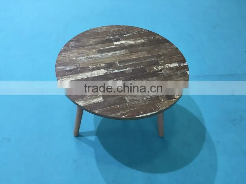 small wooden coffee table with beech wood legs