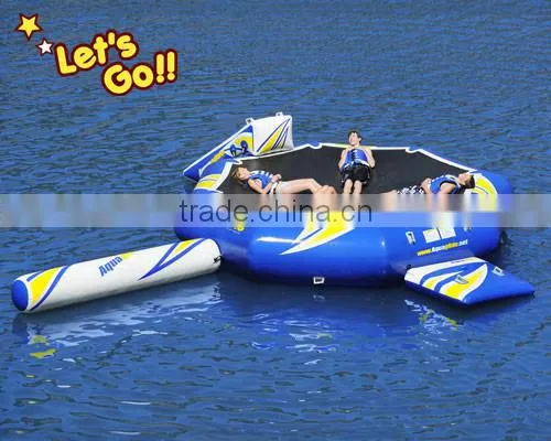 inflatable water trampoline with slide and log