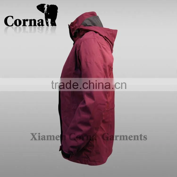 Women Pink Outdoor Winter Hiking Long Jacket