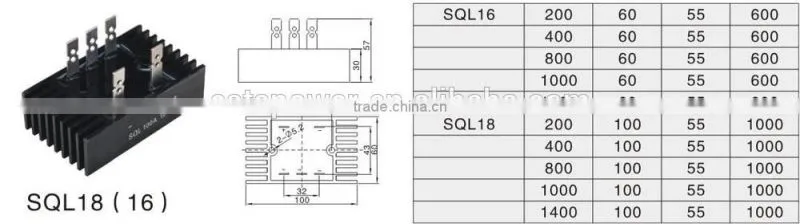 SQL16 three-phase bridge rectifier SQL16 SQL18