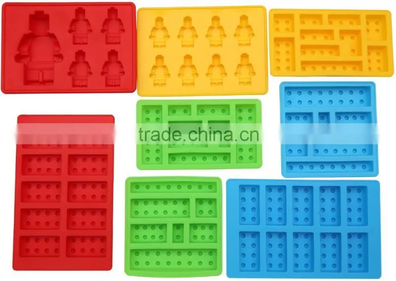 Building Blocks and Robots 8pc Candy Molds For Le go Lovers, Chocolate Molds, Ice Cube Molds, Silicone Baking Molds