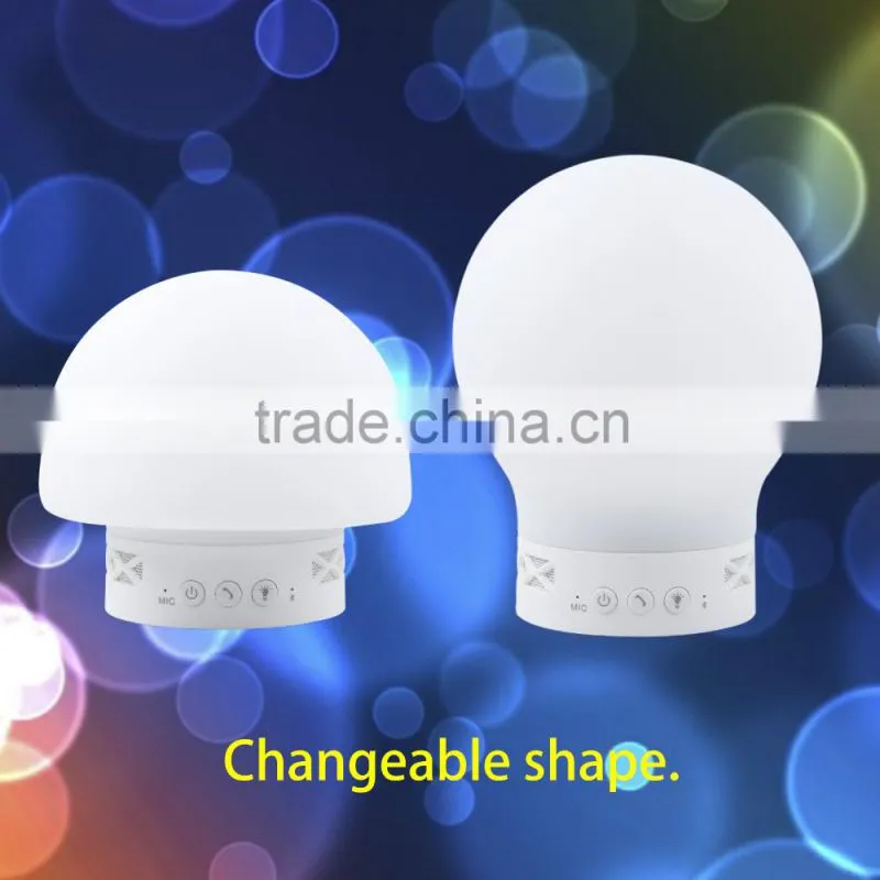 Mushroom color changed music player lamp bluetooth speaker