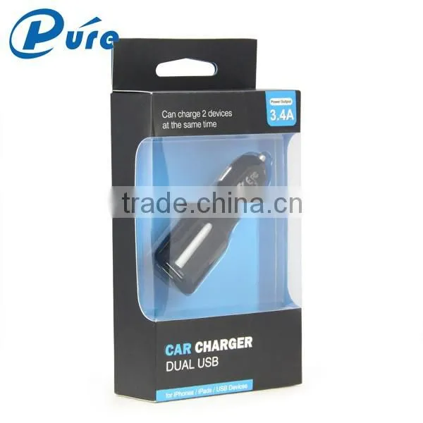 Universal Car Charger 4.8A with intelligent recognition dual usb port car charger for smartphones