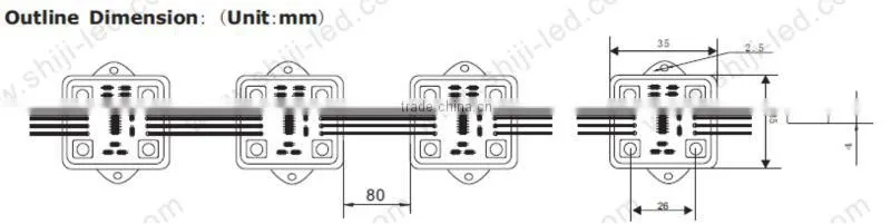 ws2801 4LEDs ws2801 LED Pixel Module digital rgb led pixel module