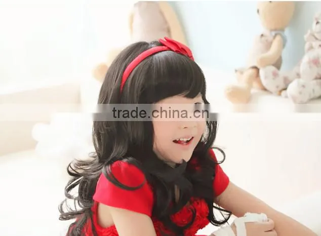 Wholesale Cheap Kids Synthetic Hair Wigs sweety little girl wavy wigs with 2 colors
