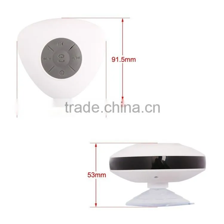 Waterproof Bluetooth Speaker with Silicone Sucker for Bathroom