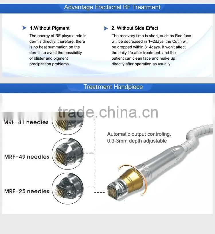 2 professional treatment handles rf fractional electric stretch mark micro needle