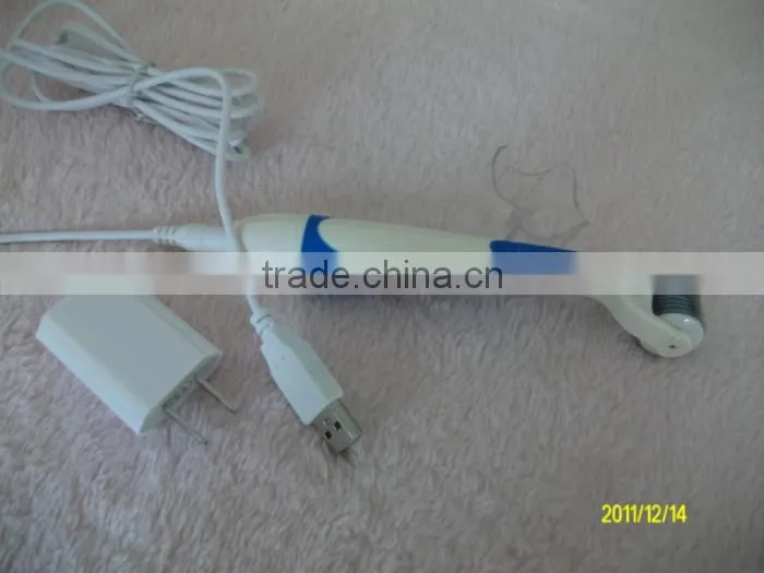 Skincare,beauty vibarting derma roller power line LED Light Microneedle Derma Roller