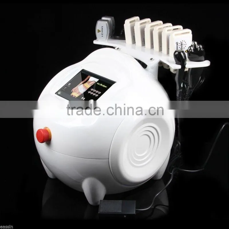 Multifunctional 4in1 tripolar rf 40k cavitation 6 big pads and 2 small pads lipolaser machine