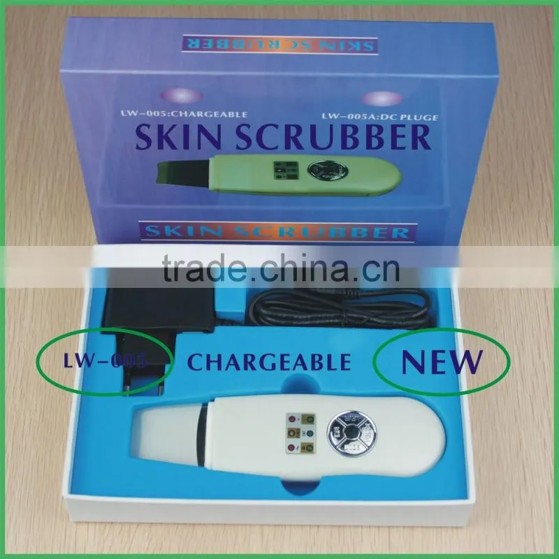 Newest ultrasonic skin scrubber lw-005 with lithium battery