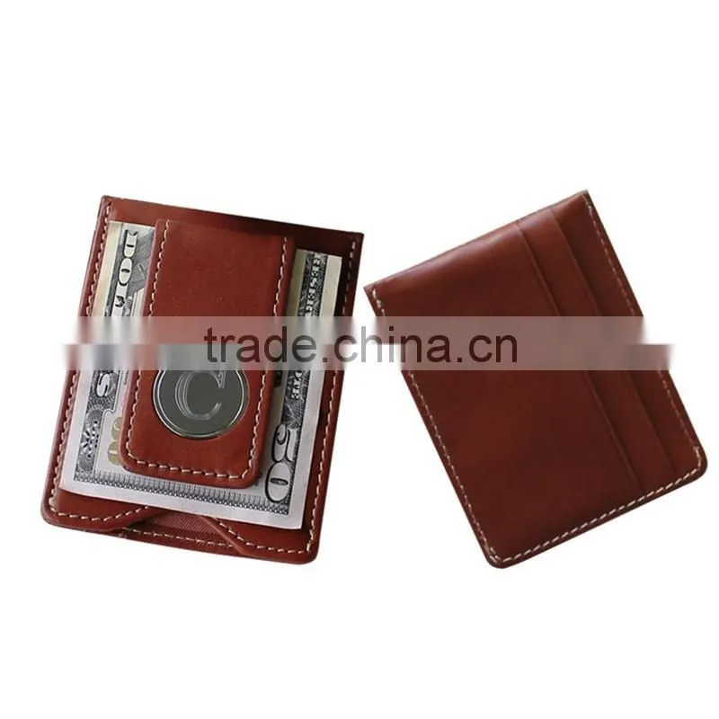 wholesale Men's Leather Wallet RFID Blocking Card Holder American Anti-scan card package Money Clip