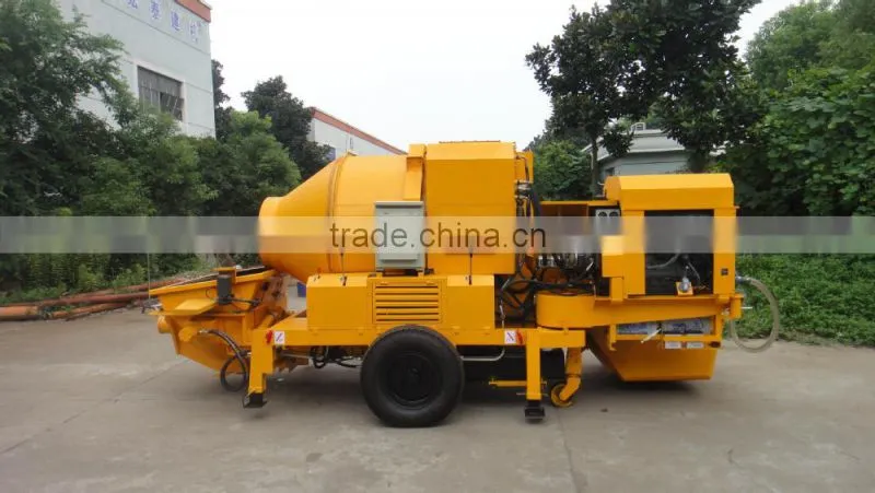 Diesel concrete mixer pump machine with lift hopper