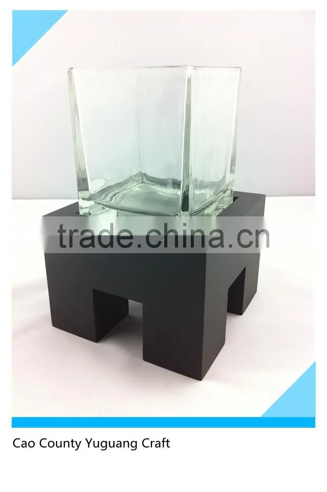 Home decoration Wooden candle holder square tray