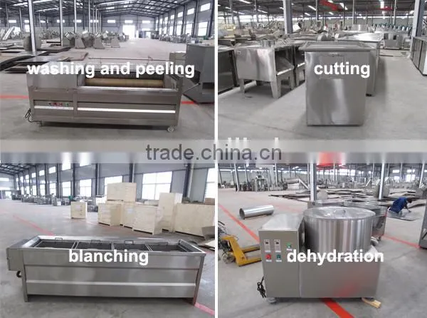 Full automatic frozen french fries maker/potato chips processing machine