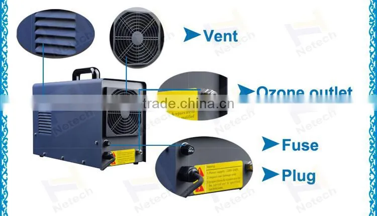 2014 hot air cooling 3g ozone generator machine
