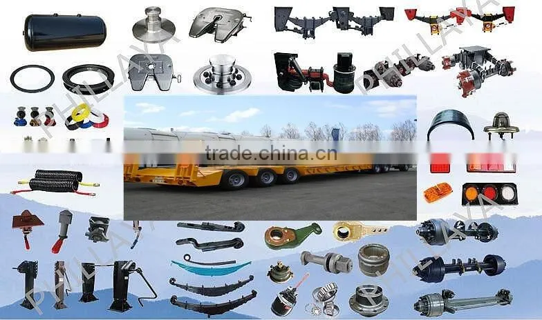 Tri-Axles Step-wise drop deck Lowbed Semi Trailer for Heavy duty equipment transporter