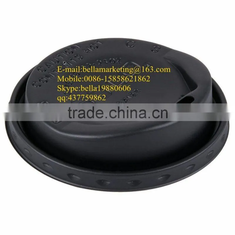 White/Black Plastic PS Paper Cup lid, The Gourmet Lid Hot Cup Lid