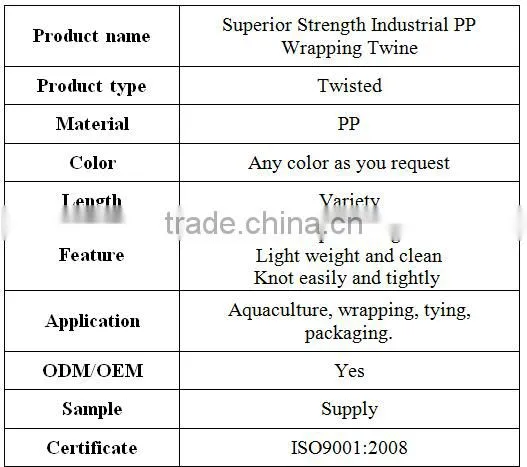Polypropylene wrapping twine