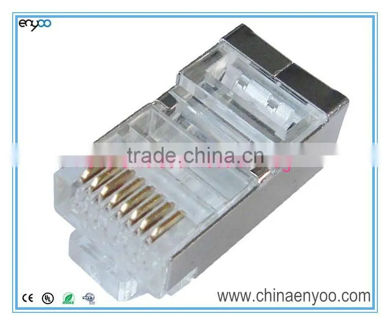 Cat6 Shielded RJ45 Modular Plugs/Connectors for Solid and stranded Wire