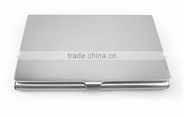 Gold plated stainless steel mirror name card box for gift, platinum business card holder