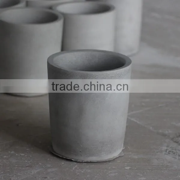 Round white concrete flower pots for garden series