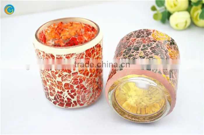 cheap colorful mosaic glass candle holder