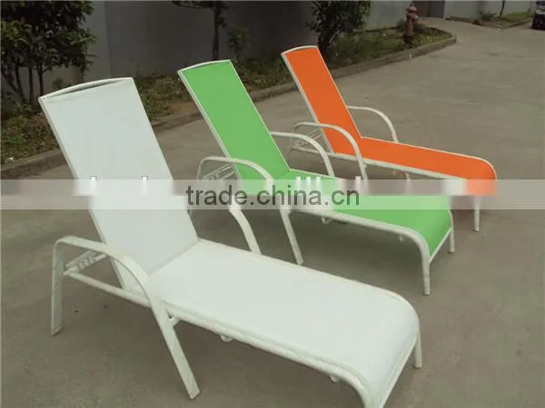Cheap french chaise lounge outdoor stackable sling sunbed sun loungers for sale