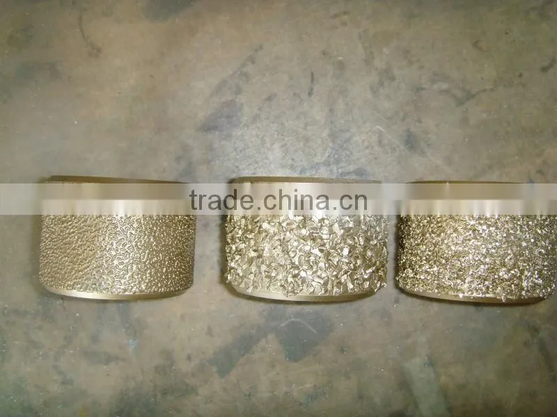 Vacuum brazed diamond abrasive drum wheels for stones