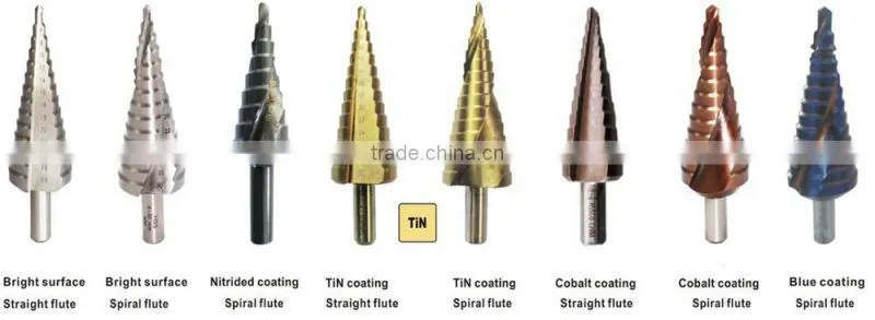3PCS Cobalt Spiral Flute Rose Box Step Drill Set