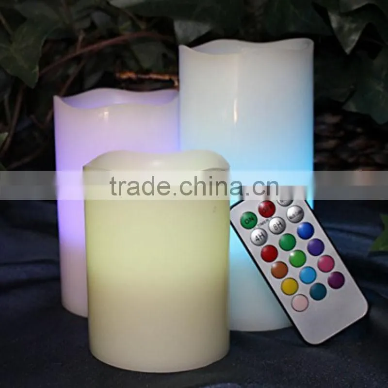 Hight Quality Multi-color Battery Operated Led Frameless Candle Light With Remote 2016