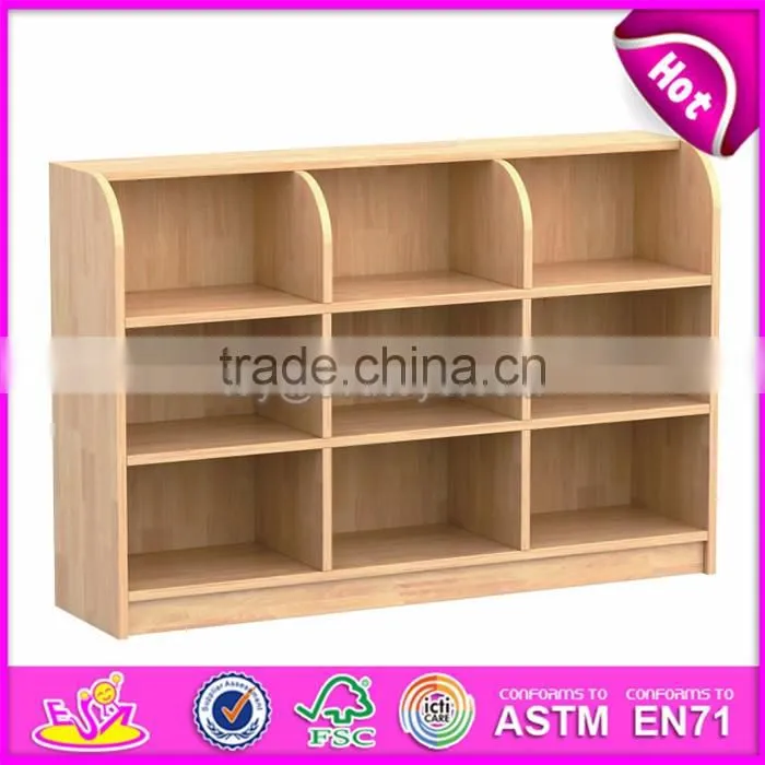 High quality kids preschool furniture natural wood storage furniture W08C203