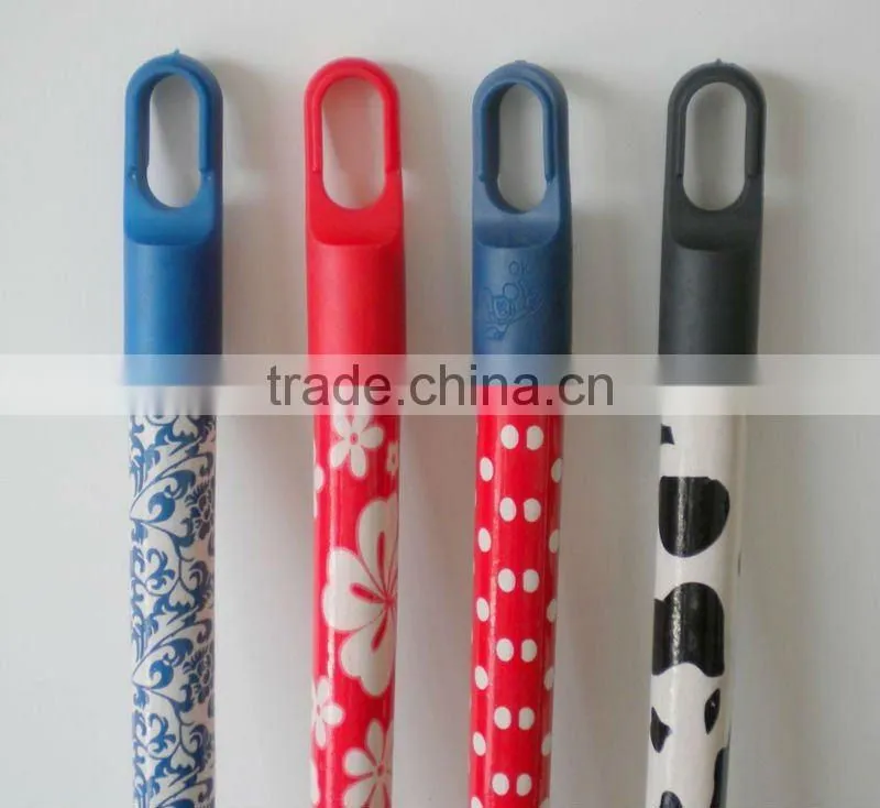 PVC coated wooden broom handle with Italian screw