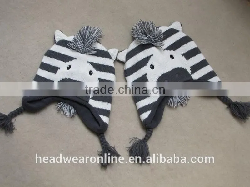 Kid Size Animal Knitted Crochet Earflap Hats