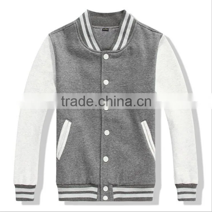 Hot Sale Oem Service China Wholesale Men Fleece Baseball Coat Jacket Button Custom Print