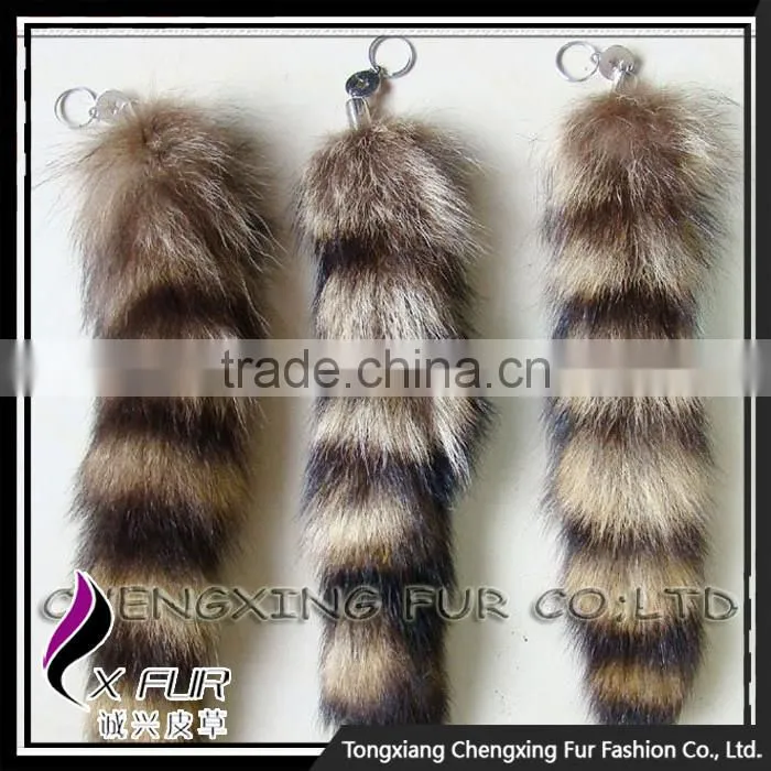 CX-R-13 New Style Genuine Raccoon Fur Tail Keychain