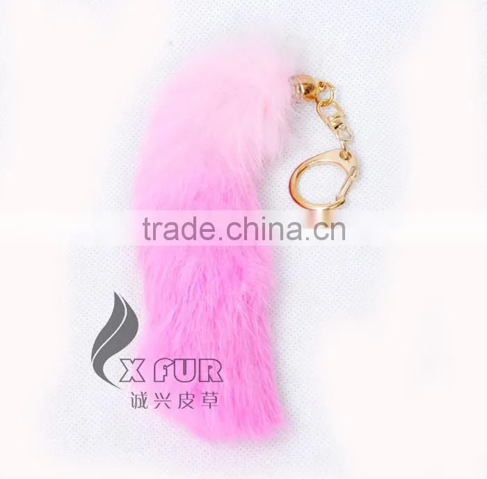 CX-R-39C Wholesale Dip Dyed Genuine Rabbit Fur Keychain