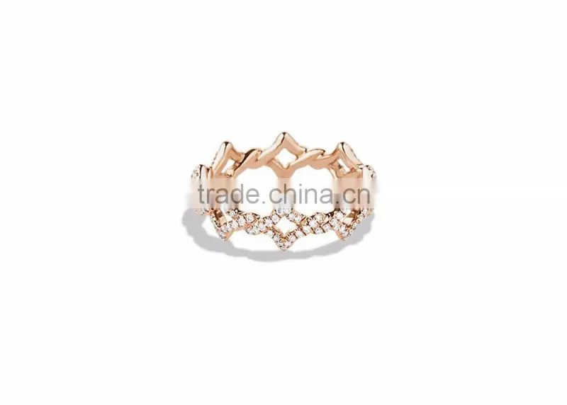 Rose Gold Plated CZ Studded Fashion Ring