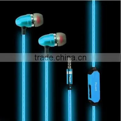 2015 Newest!!! sound music light und active earphone glow with the music Can pick up the phone