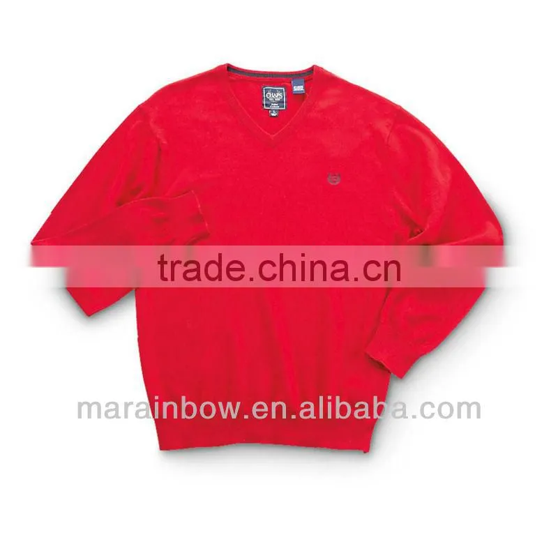 Blank design high quality 100% cotton men's V neck Sweaters for men with embroidery logo