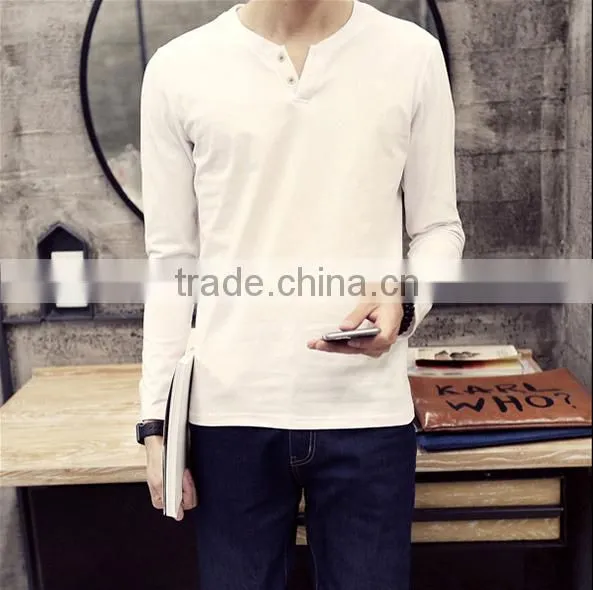 2016 wholesale high quality short sleeve v-neck T-shirt for men