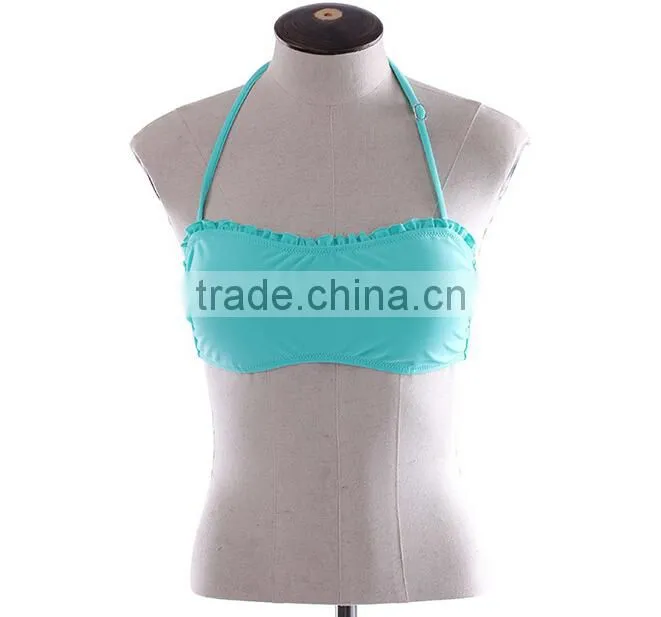 Hot sale summer chevron swim Ruffle Bandeau Top
