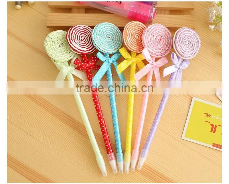 lollipop pattern ballpoint ball creative pen for gift student plastice pen