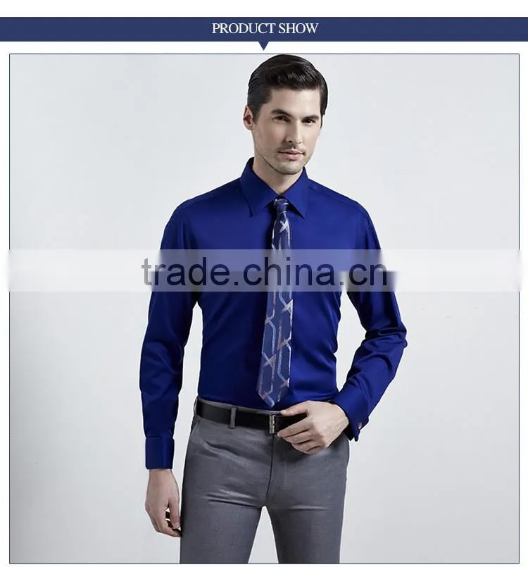 2016 New Model Shirts For Men Royal Blue Shirt