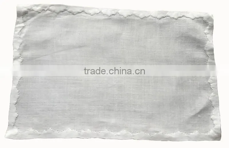 plain white square linen cocktail napkins with hemstitch border