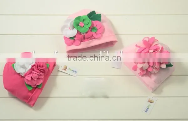 pretty flower cotton children kids baby hat