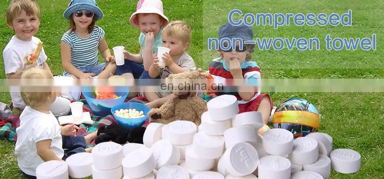 100% eco-friendly Biodegradable Non-woven Compressed Towel promotional gift